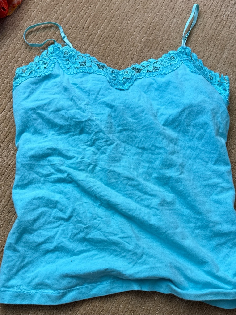 Aeropostale Turquoise Lace-Trim Camisole